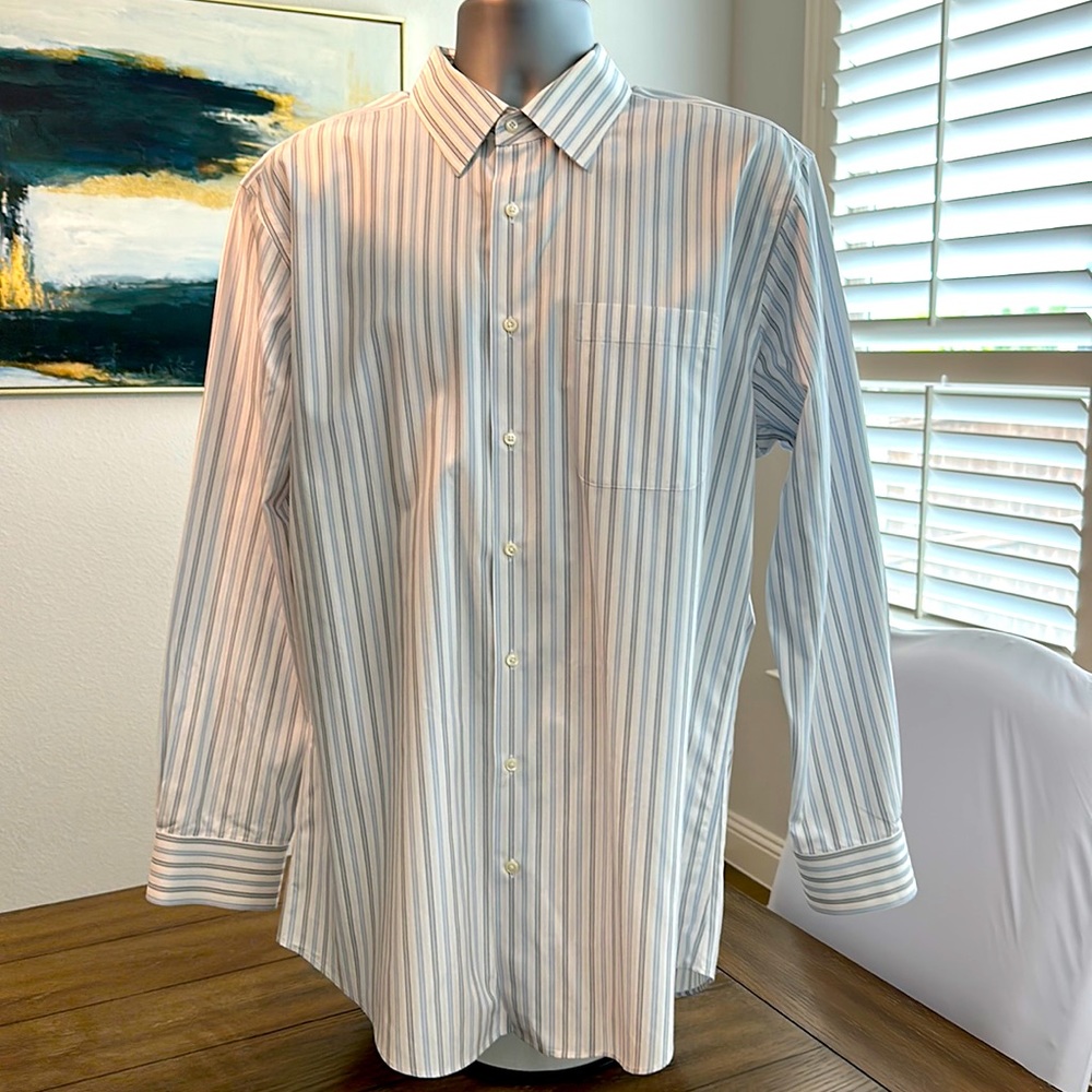 Nordstrom LS mens pinstripe dress‎ shirt